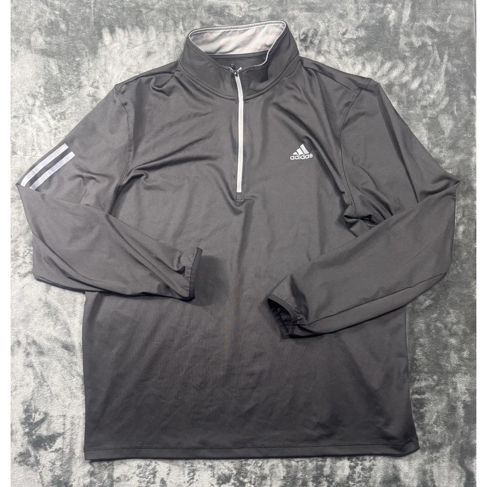 Adidas Golf Mens XL Black 1/4 Zip Pullover Long Sleeve Performance Pullover